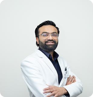 Physician portrait in a white coat